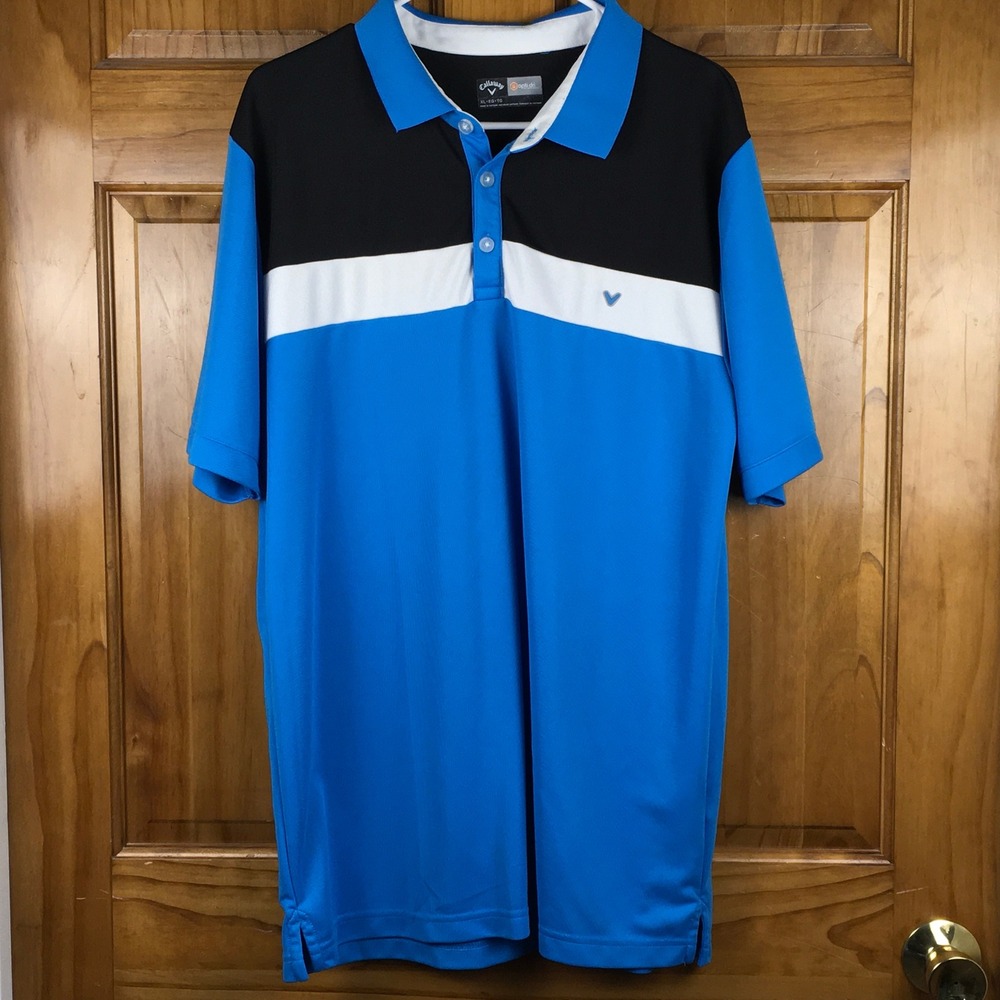 Callaway Opti-Dri Mens XL Golf Polo Shirt Colorblock Short Sleeve Golfcore